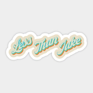 vintage color less than jake Sticker